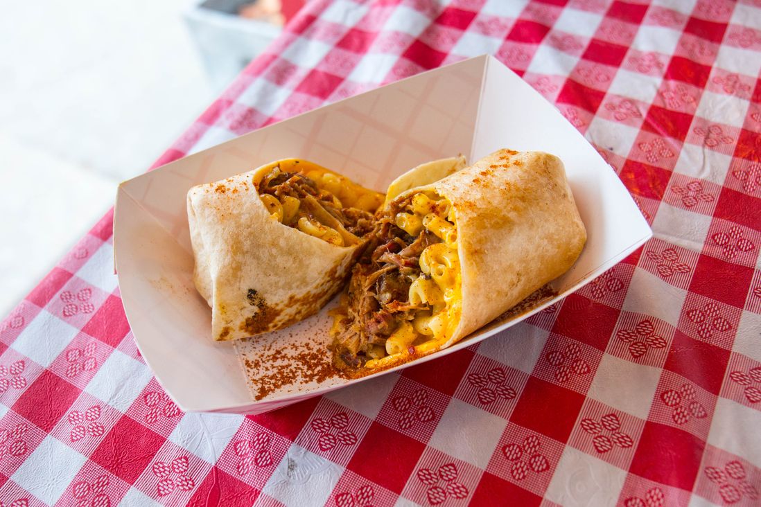 Mac Wrap with Pulled Pork ($6)<br/>